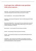 Lead supervisor california exam questions with correct answers&period;