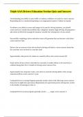Triple AAA Drivers Education Section Quiz and Answers 
