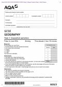  Actual 2024 AQA GCSE GEOGRAPHY 8035&sol;3 Paper 3 Merged Question Paper &plus; Mark Scheme  Actual 2024 AQA GCSE GEOGRAPHY 8035&sol;3 Paper 3 Geographical applications Merged Question Paper &plus; Mark  Scheme Actual 2024 AQA GCSE GEOGRAPHY 8035&sol;3 Paper 3 Merged Question 