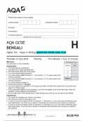 AQA GCSE BENGALI Higher Tier Paper 4 Writing QUESTION PAPER JUNE 2024