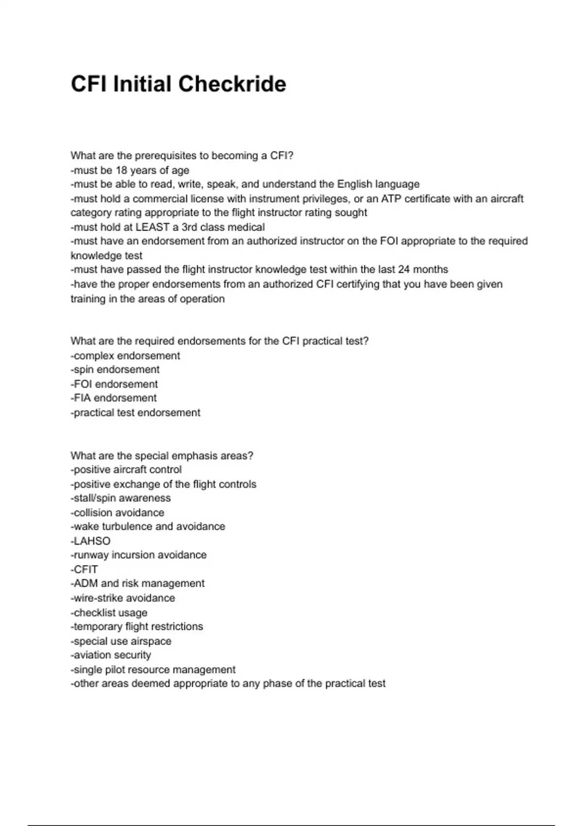 Cfi Checkride Guide.pdf CFI Initial Checkride NEWEST 2025/2026 ACTUAL COMPLETE QUESTIONS AND ...