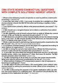 CMA STATE BOARD EXAM&sol;ACTUAL QUESTIONS WITH COMPLETE SOLUTIONS&excl;&excl; NEWEST UPDATE