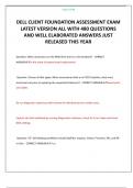 DELL CLIENT FOUNDATION ASSESSMENT EXAM LATEST VERSION ALL WITH 480 QUESTIONS AND WELL ELABORATED ANSWERS JUST RELEASED THIS YEAR