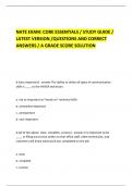 NATE EXAM&colon; CORE ESSENTIALS &sol; STUDY GUIDE &sol; LATEST VERSION &sol;QUESTIONS AND CORRECT ANSWERS &sol; A GRADE SCORE SOLUTION