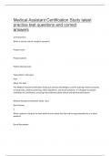 Medical Assistant Certification Study latest  practice test questions and correct  answers