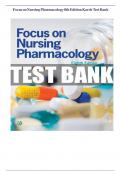 Test Bank for Focus on Nursing Pharmacology 8th Edition by Karch&comma; All chapters