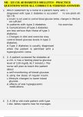NR - 325 CH&period; 48 DIABETES MELLITUS - PRACTICE QUESTIONS WITH ALL CORRECT & VERIFIED ANSWERS
