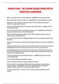NURS 4500 - W3 EXAM QUESTIONS WITH VERIFIED ANSWERS 