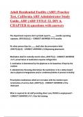 Adult Residential Facility &lpar;ARF&rpar; Practice Test&comma; California ARF Administrator Study Guide&comma; ARF &lpar;ARF TITLE 22&comma; DIV 6&comma; CHAPTER 6&rpar; questions with answers