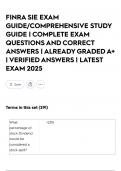 FINRA SIE EXAM GUIDE&sol;COMPREHENSIVE STUDY GUIDE &vert; COMPLETE EXAM QUESTIONS AND CORRECT ANSWERS &vert; ALREADY GRADED A&plus; &vert; VERIFIED ANSWERS &vert; LATEST EXAM 2025
