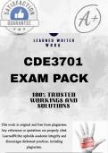 CDE3701 EXAM PACK 2025 &lbrace;DETAILED QUESTIONS AND ANSWERS &rcub;