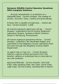 Nuisance Wildlife Control Operator Questions With Complete Solutions