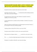 RADIOGRAPHY BOARD ARRT LATEST VERSION 2025-2026 ACTUAL QUESTION AND CORRECT ANSWERS&period;