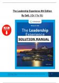 The Leadership Experience &ndash; Solution Manual &lpar;8th Edition&comma; Daft&rpar; &vert; Full Chapter Coverage &lpar;Ch&period; 1&ndash;15&rpar; &ndash; Practice Questions and Instructor Notes