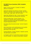 PA NWCO Exam Questions With Complete Solutions