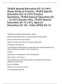 TExES Special Education EC-12 &lpar;161&rpar; Exam Study Guide & Practice Test Bank Questions with actual answers &lbrace;100&percnt; correct&rcub; rated a&plus; 100&percnt; distinction guarantee&period;