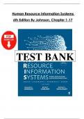Human Resource Information Systems &ndash; Test Bank &vert; 6th Edition by Johnson &vert; Comprehensive Practice Questions and Answers