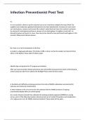 Infection Preventionist Post Test Questions with actual answers &lbrace;100&percnt; correct&rcub; rated a&plus; 100&percnt; distinction guarantee&period;