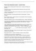PSIO 305 ARIZONA EXAM 1 QUESTONS