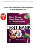 Test Bank for Critical Thinking&comma; Clinical Reasoning&comma; and Clinical Judgment &ndash; 7th Edition &ndash; Alfaro-LeFevre &ndash; Nursing Practice Questions with Answers