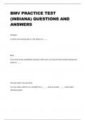 BMV PRACTICE TEST &lpar;INDIANA&rpar; QUESTIONS AND ANSWERS&period;