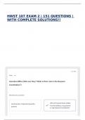 HWST 107 EXAM 2 &vert; 151 QUESTIONS &vert; WITH COMPLETE SOLUTIONS&excl;&excl;
