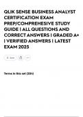 QLIK SENSE BUSINESS ANALYST CERTIFICATION EXAM PREP&sol;COMPREHESIVE STUDY GUIDE &vert; ALL QUESTIONS AND CORRECT ANSWERS &vert; GRADED A&plus; &vert; VERIFIED ANSWERS &vert; LATEST EXAM 2025