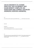 CSLB CONCRETE C8 LICENSE PRACTICE TEST &num;2 NEWEST 2025 EXAM NEWEST COMPLETE 300 QUESTIONS AND CORRECT DETAILED ANSWERS &lpar;VERIFIED ANSWERS&rpar;
