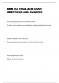 NUR 353 FINAL 2025 EXAM QUESTIONS AND ANSWERS