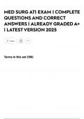 MED SURG ATI EXAM &vert; COMPLETE QUESTIONS AND CORRECT ANSWERS &vert; ALREADY GRADED A&plus; &vert; LATEST VERSION 2025