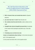 Bio 103 Final Exam Questions with Correct Verified Answers Latest Update &lpar;2025&sol;2026&rpar; Guaranteed Pass