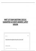 HWST 107 EXAM QUESTIONS 202526 &vert;GUARANTEED ACCURATE ANSWERS &vert;LATEST VERSION
