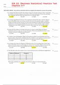 ECN 221 &lpar;Business Statistics&rpar; Practice Test Chapters 5-7 &vert; Arizona State University &vert; Verified Questions & Answers