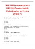 WGU C838 Pre-Assessment Latest  2025&sol;2026 Reviewed Multiple  Choices Questions and Answers  GRADED A&plus;