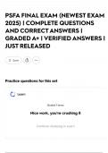 PSFA FINAL EXAM &lpar;NEWEST EXAM 2025&rpar; &vert; COMPLETE QUESTIONS AND CORRECT ANSWERS &vert; GRADED A&plus; &vert; VERIFIED ANSWERS &vert; JUST RELEASED