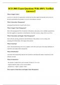 SCO 3001 Exam Questions With 100&percnt; Verified Answers