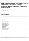 GFACT Certification Exam 2025 COMPLETE EXAM QUESTIONS AND VERIFIED ANSWERS &vert;RECENTLY TESTING REAL EXAM QUESTIONS&vert; 100&percnt; SOLVED&excl;&excl;