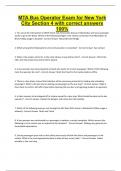 MTA Bus Operator Exam for New York City Section 4 with correct answers 100&percnt;