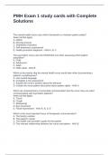 PMH Exam 1 study cards with Complete Solutions