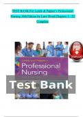 Test Bank for Leddy & Pepper&rsquo;s Professional Nursing 9th Edition by Lucy Hood Chapters 1 - 22 &vert;All Chapters with Answers and Rationals &vert;Download as a Pdf File