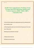 Ati RN Vati Comprehensive Predictor Form  A Exam with NGN Questions and Revised  Correct Answers&comma; &lpar;2025 &sol; 2026 &rpar; 100&percnt;  Guarantee Pass