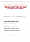 Biology 1201 Final Exam 2025&comma; Bio 1201 Test Bank&comma;  Biology Exam Questions and Answers&comma; Introductory  Biology Final&comma; Biology 1201 Study Guide&comma; College  Biology Test Bank&comma; Biology 1201 Review