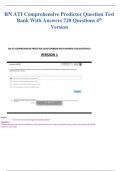 RN ATI Comprehensive Predictor Question Test Bank With Answers 720 Questions 4th Version