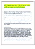 HESI patient review Mr&period; Warren exam with accurate detailed solutions