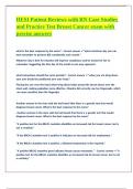 HESI Patient Reviews with RN Case Studies and Practice Test Breast Cancer with precise answers 
