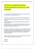 HESI Prep - Health Assessment Practice Questions and answers with rationales