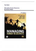 Test Bank - Managing Human Resources&comma; 9th Edition - Gomez-Mejia &vert;&vert; All Chapters Covered&vert;&vert; Answers With Rationales
