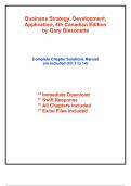 Business Strategy&colon; Development and Application &lpar;4th Canadian Edition&comma; Gary Bissonette&rpar; &ndash; Complete Instructor&rsquo;s Manual &vert; Chapter-by-Chapter Teaching Guide&comma; Case Answers & Discussion Tools &lpar;Ch&period; 1&ndash;14&rpar;