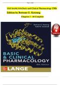 Basic and Clinical Pharmacology&comma; 15th Edition TEST BANK by Bertram G&period; Katzung&comma; Verified Chapters 1 - 66&comma; Complete Newest Version