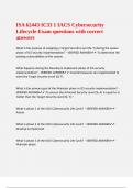 ISA 62443 IC33 1 IACS Cybersecurity Lifecycle Exam questions with correct answers